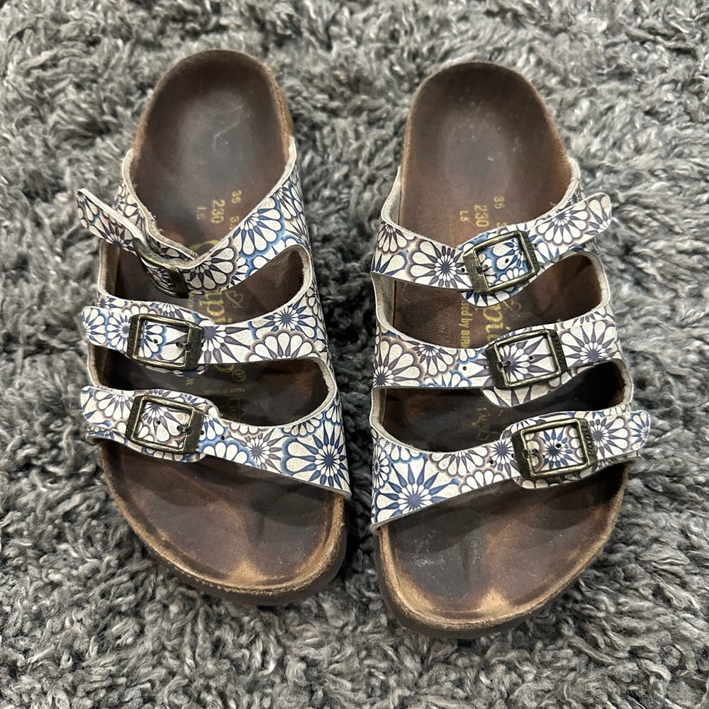Birkenstocks Floral Buckle Sandals